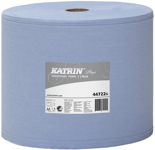 766090 Katrin 44722 Industrit&#248;rk Katrin Plus L2 Blue 350m Premium t&#248;rkepapir - bredde 26 cm